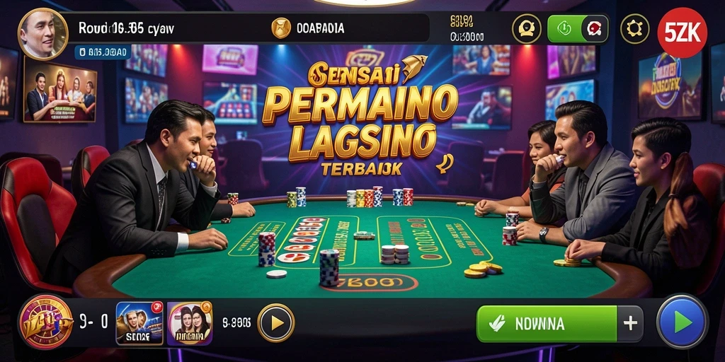 Tampilan gameplay Live Casino di 5ZK dengan dealer langsung.