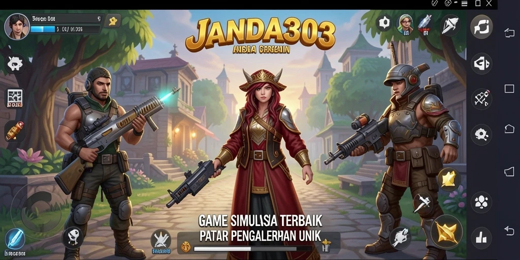 Tampilan gameplay menarik dari JANDA303 dengan karakter dan interaksi sosial.
