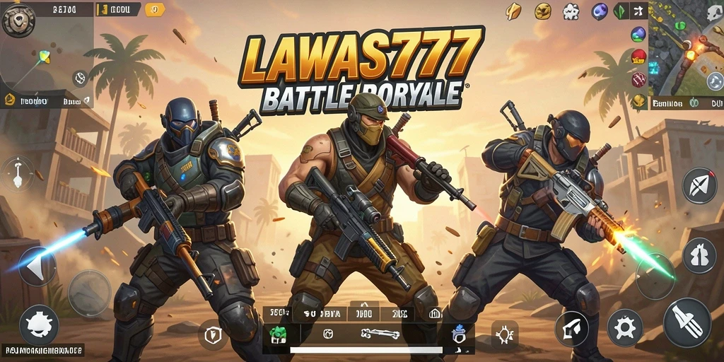 Tampilan aksi mendebarkan dalam gameplay Battle Royale LAWAS777.