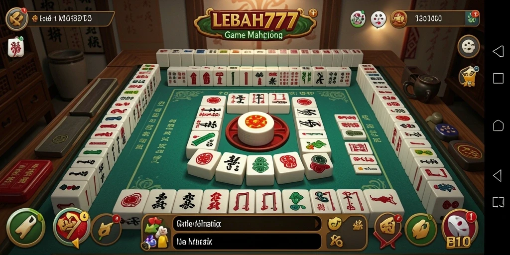 Gameplay menarik LEBAH777 dengan ubin Mahjong yang penuh warna.