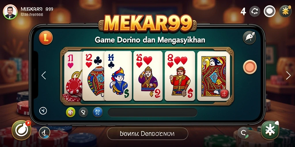 Screenshot gameplay MEKAR99 yang menampilkan aksi seru permainan Domino.