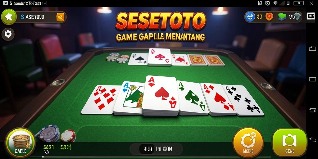 Screenshot gameplay SESETOTO menampilkan suasana seru permainan Gaple.